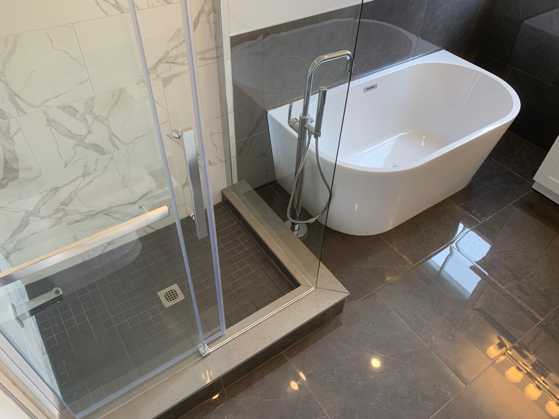 Freestanding Tub & Glass Shower