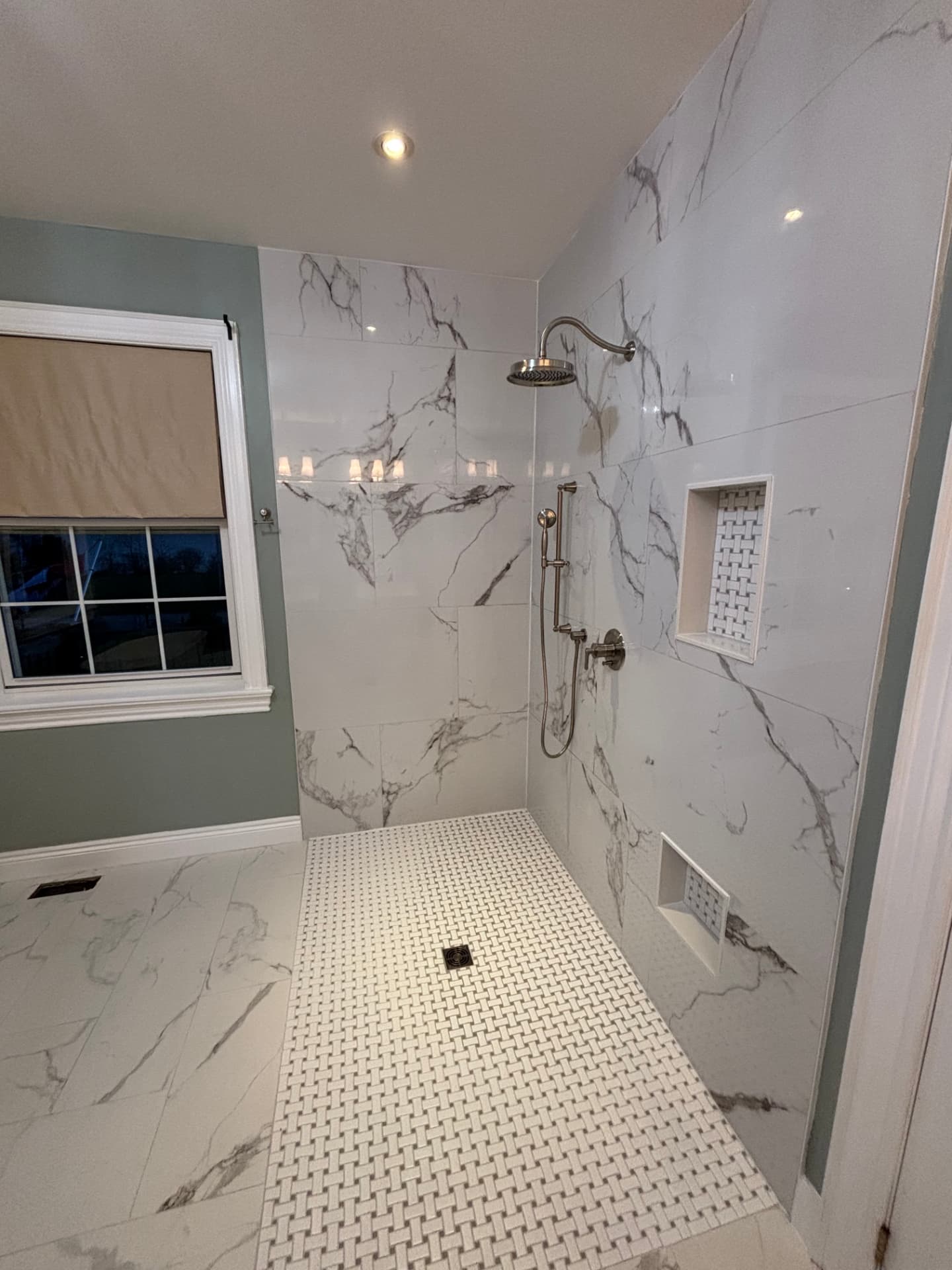 Curbless Marble Shower